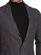 Men's Pure Cotton Linen Jacket Dark Gray SkinOutfit